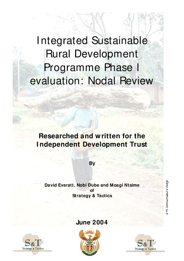 (PDF) Integrated Sustainable Rural Development Programme Phase I ...