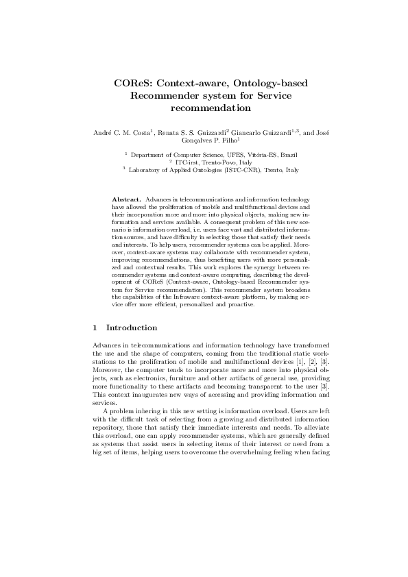 (PDF) COReS: Context-aware, Ontology-based Recommender system for ...