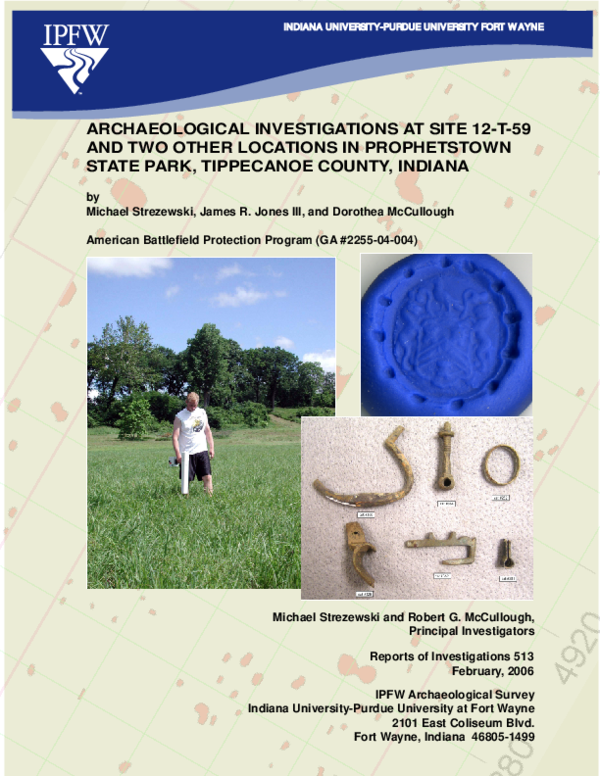 Archaeological Investigations at Site 12-T-59 and Two Other Locations in Prophetstown State Park, Tippecanoe County, Indiana