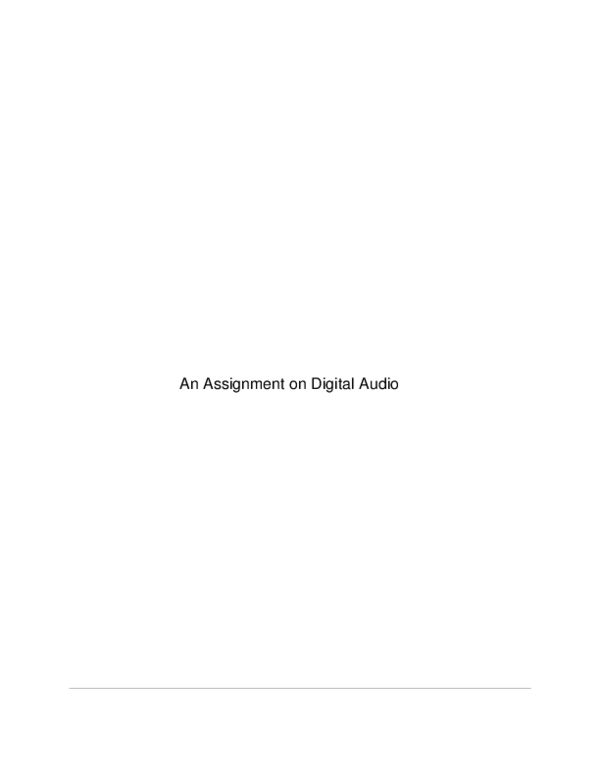 (DOC) Assignment on Digital Audio