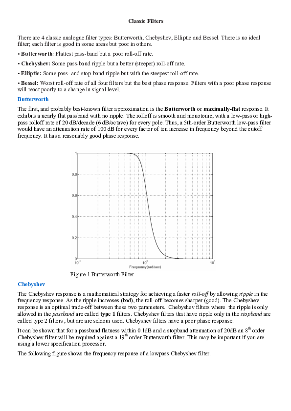 octave filter design