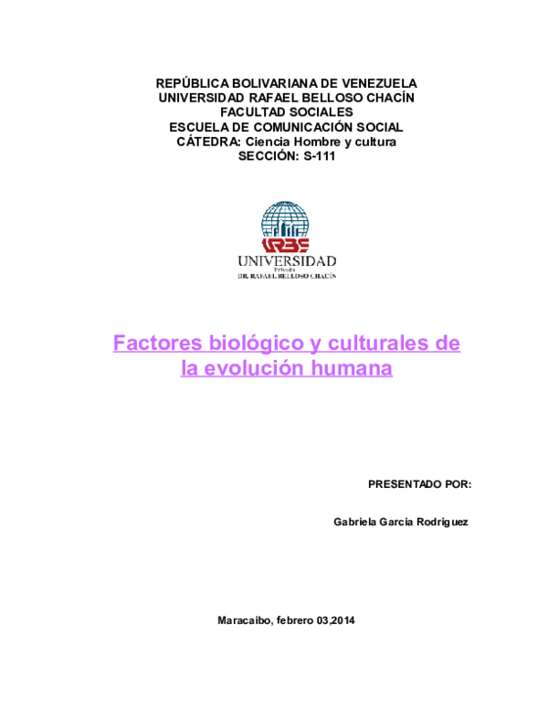 REPÚBLICA BOLIVARIANA DE VENEZUELA UNIVERSIDAD RAFAEL BELLOSO CHACÍN ...