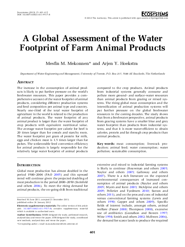 Water footprint questions picture