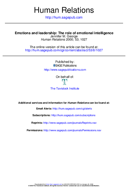 (PDF) Emotions and leadership: The role of emotional intelligence