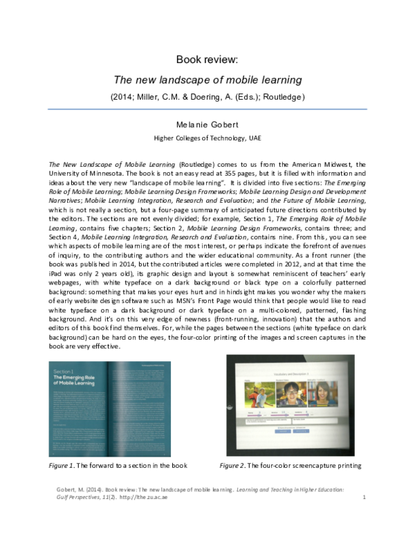 (PDF) Book Review: The New Landscape of Mobile Learning