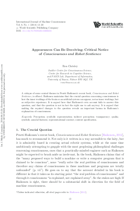 (PDF) Appearances can be deceiving: Critical notice of \