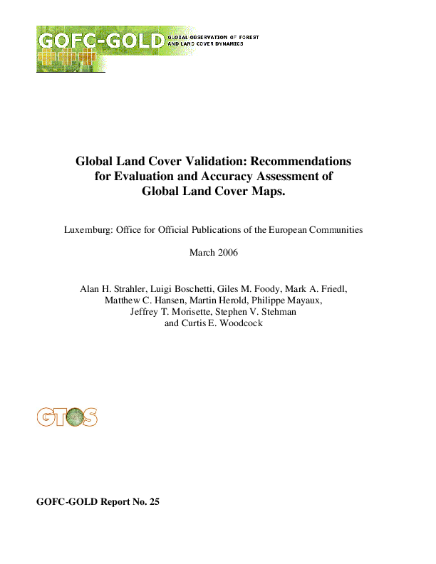 (PDF) Global land cover validation for evaluation and