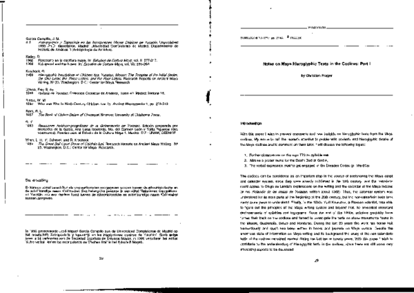 (PDF) Notes on Maya Hieroglyphic Texts in the Codices I