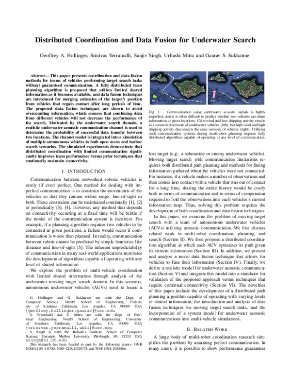 (PDF) Distributed Coordination and Data Fusion for Underwater Search