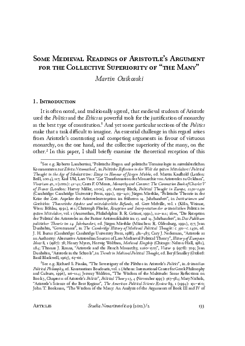 Aristotelian argument thesis picture