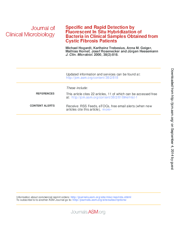 (PDF) Specific and Rapid Detection by Fluorescent In Situ Hybridization ...