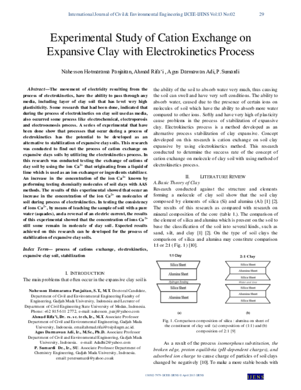 Experimental Study of Cation Exchange on Expansive Clay with ...