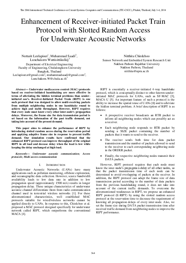 (PDF) Enhancement of Receiver-initiated Packet Train Protocol with ...