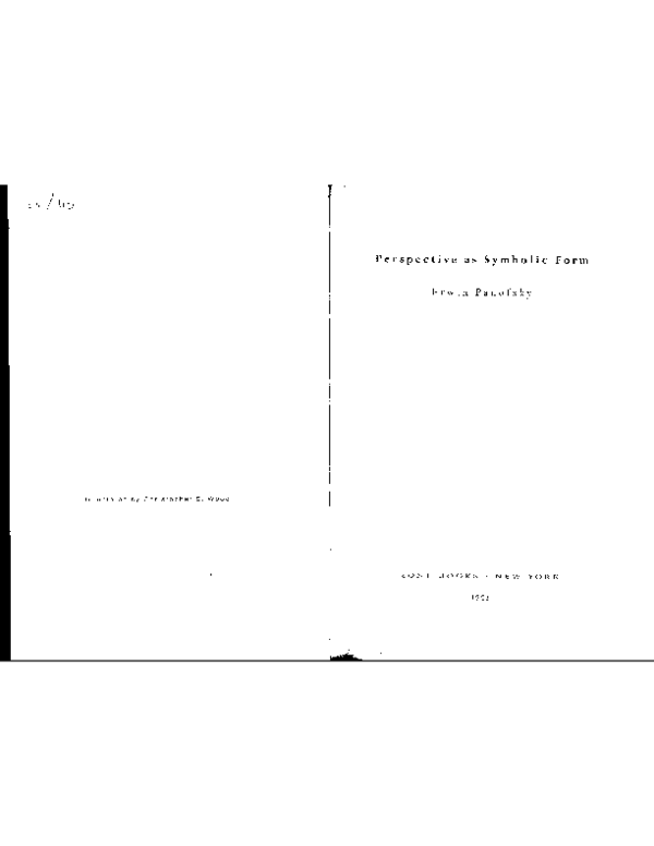 (PDF) Erwin Panofsky - Perspective as Symbolic Form