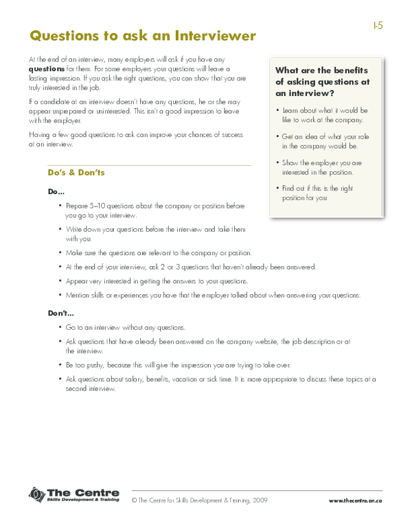 pdf questions to ask an interviewer dos donts taha g question to ask the interviewer