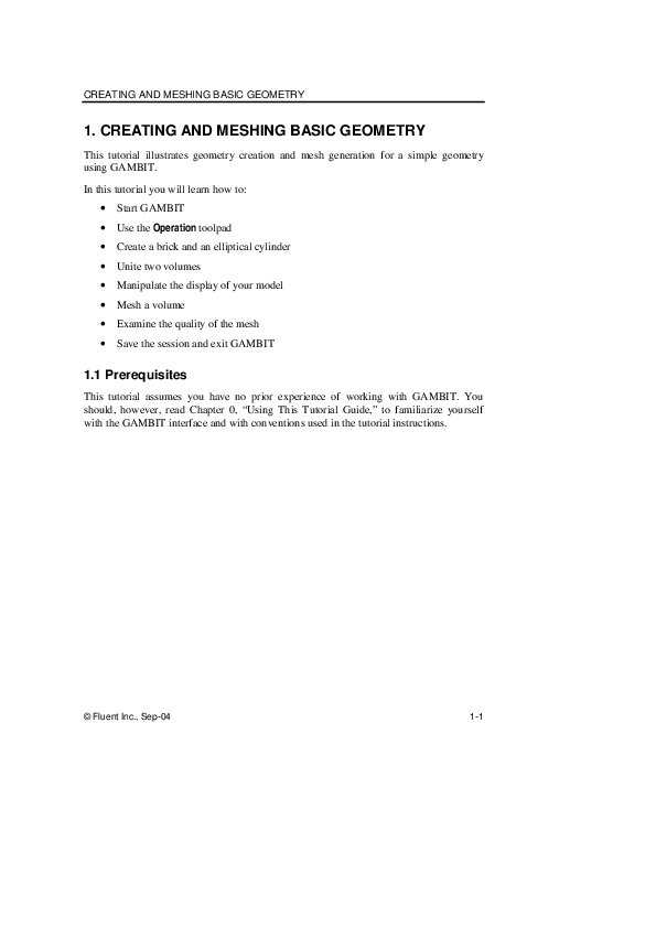 (PDF) CREATING AND MESHING BASIC GEOMETRY