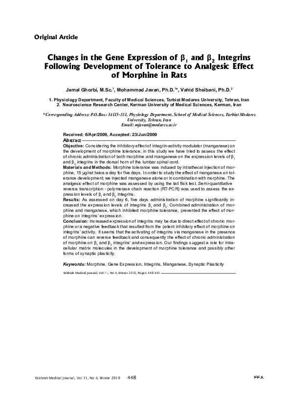 Changes in the Gene Expression of β