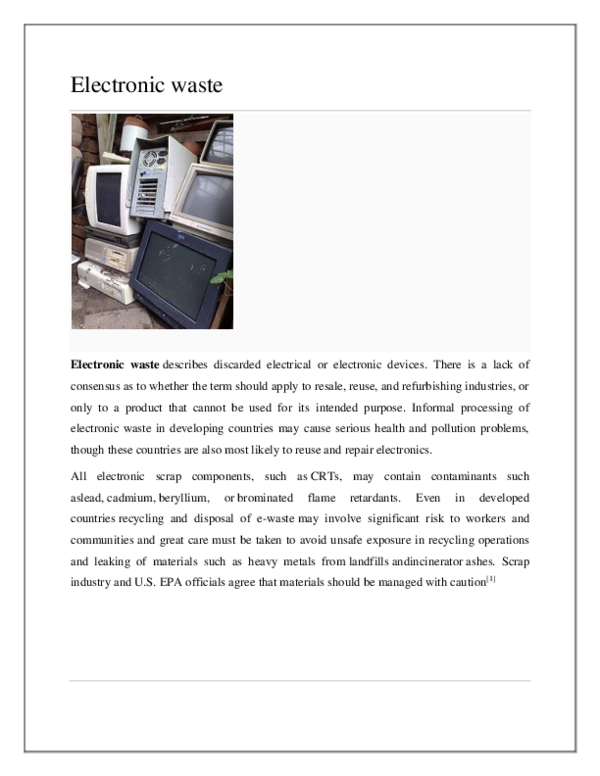 (DOC) Electronic waste pardeep bansal Academia.edu