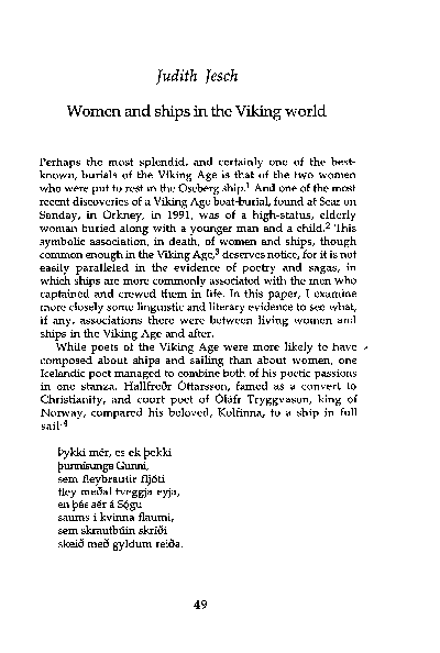 Judith Jesch Women and ships in the Viking world