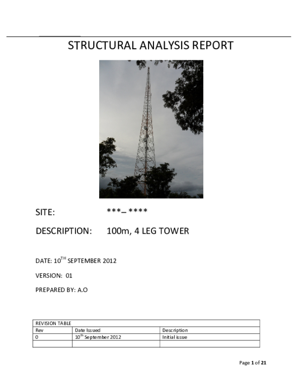 (PDF) STRUCTURAL ANALYSIS REPORT SITE: DESCRIPTION