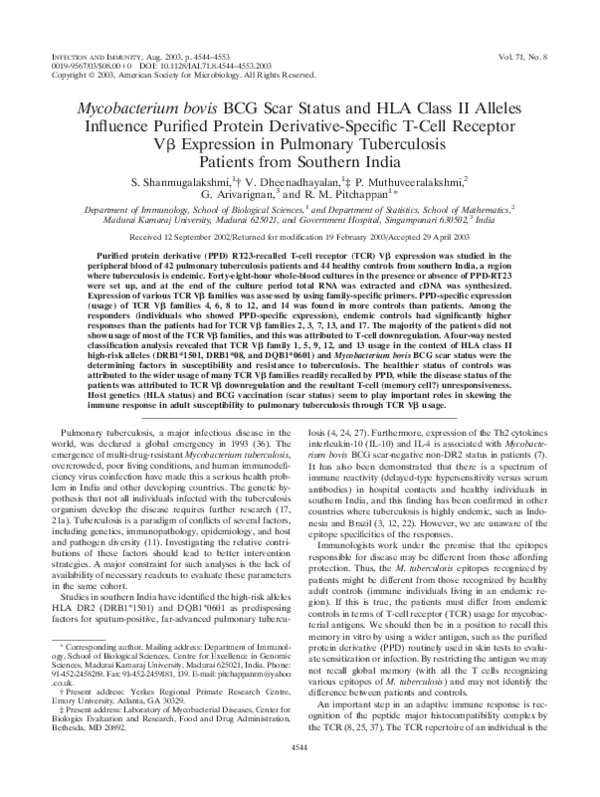 (PDF) BCG Scar status in tb