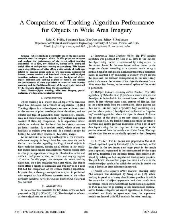 (PDF) A comparison of tracking algorithm performance of objects in wide ...