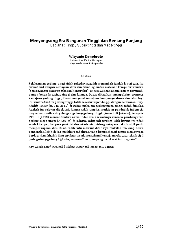 PDF) 235899897-Menyongsong-Era-Bangunan-Tinggi-Dan-Bentang-Panja 