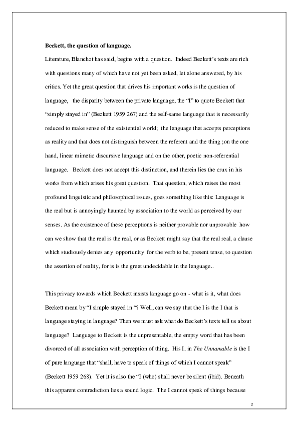 Blanchot beckett essay 08 image