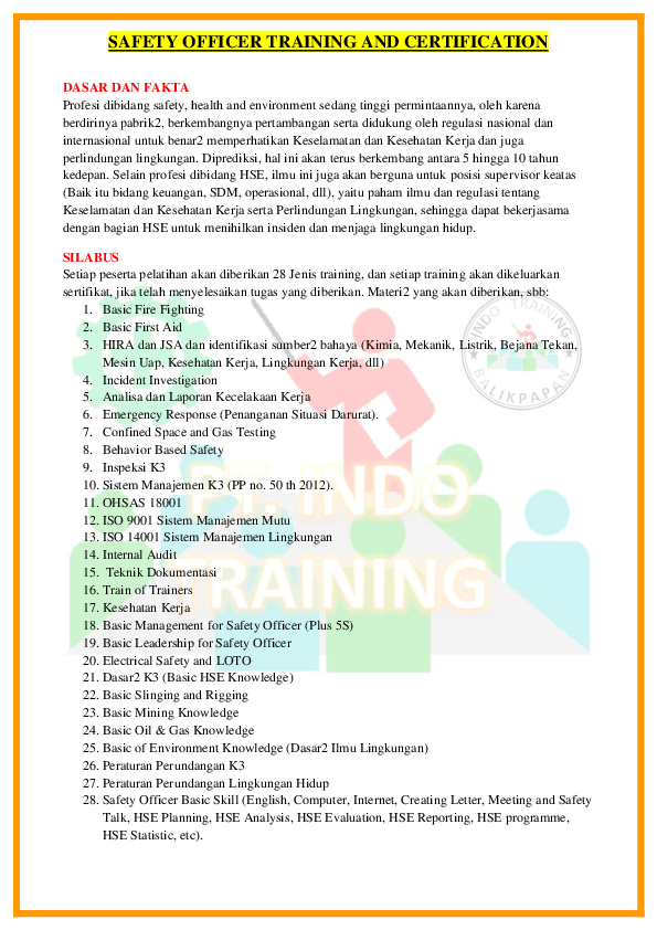 (PDF) SAFETY OFFICER TRAINING AND CERTIFICATION ahmad jalaludin