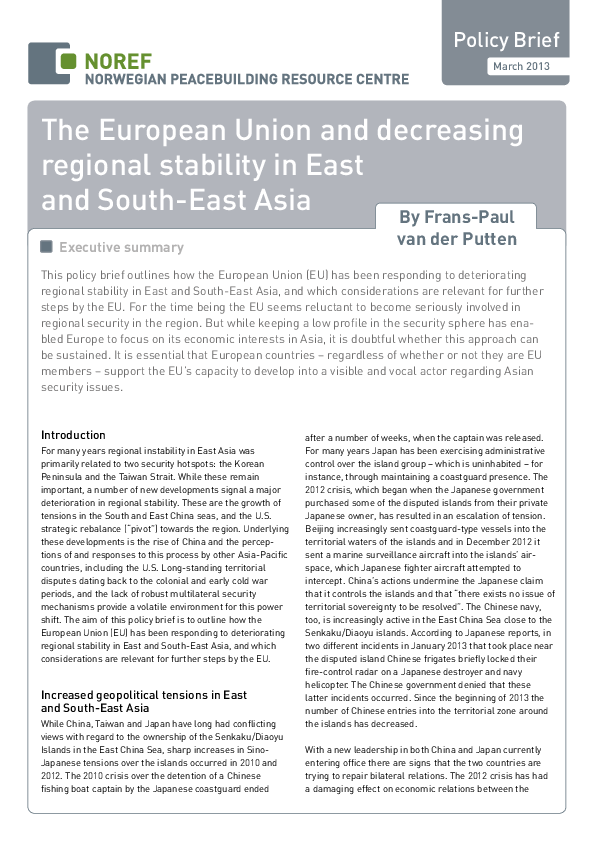 (PDF) The European Union and decreasing regional stability in East and ...
