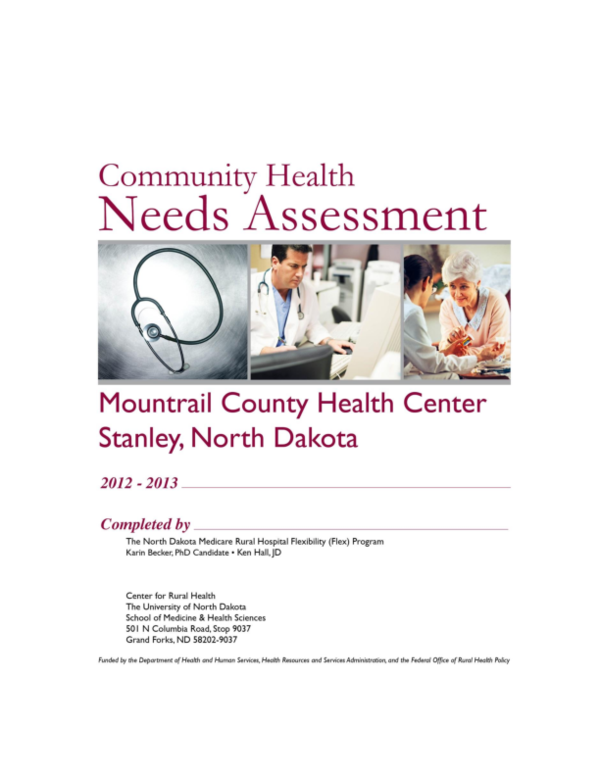 (PDF) Community Health Needs Assessment Mountrail County Medical