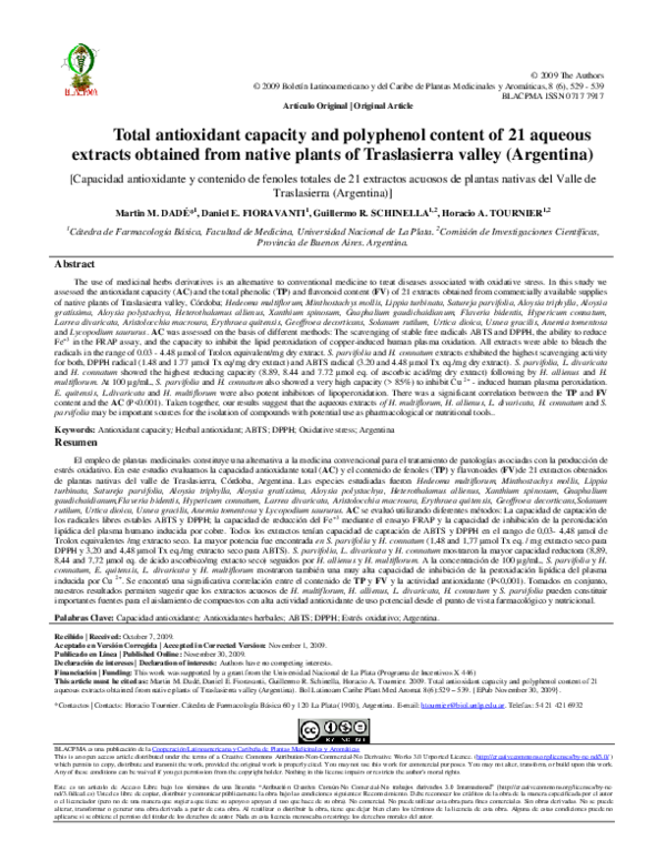 (PDF) Total antioxidant capacity and polyphenol content of 21 aqueous ...