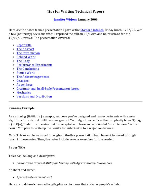 (PDF) Tips for Writing Technical Papers
