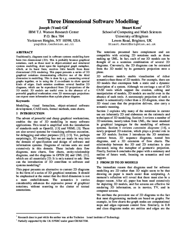 (PDF) Three dimensional software modelling