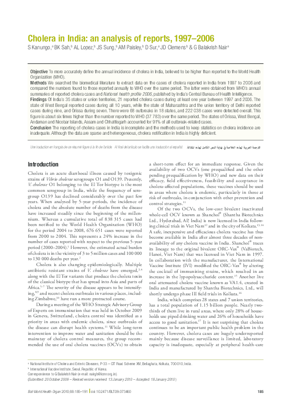 Cholera pdf presentation image