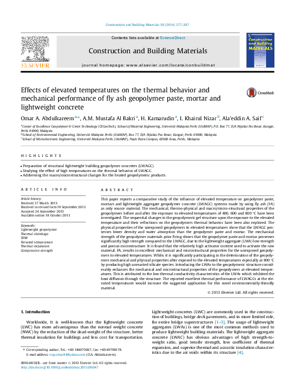 (PDF) Effects of elevated temperatures on the thermal behavior and ...