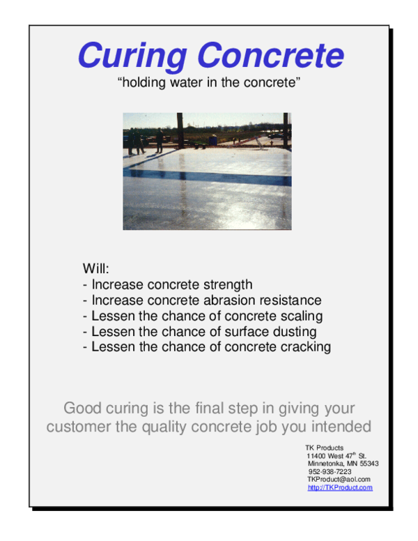 (PDF) CURING OF CONCRETE CURING DEFINED Elan Thendral Academia.edu