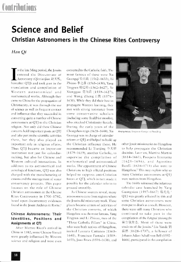 (PDF) Science and Belief: Christian Astronomers in the Chinese Rites ...