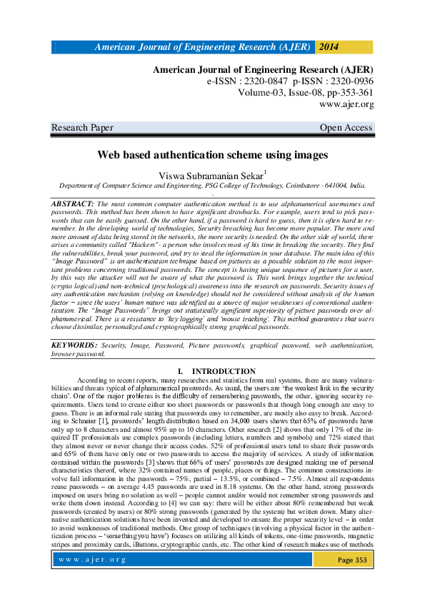 (PDF) Web based authentication scheme using images