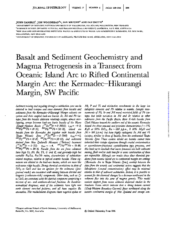 (PDF) Basalt and Sediment Geochemistry and Magma Petrogenesis in a ...