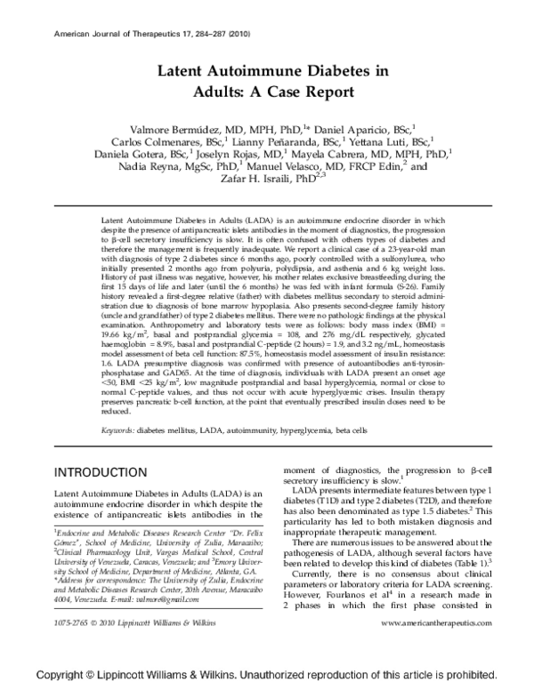 diabetes anti anticuerpos gad