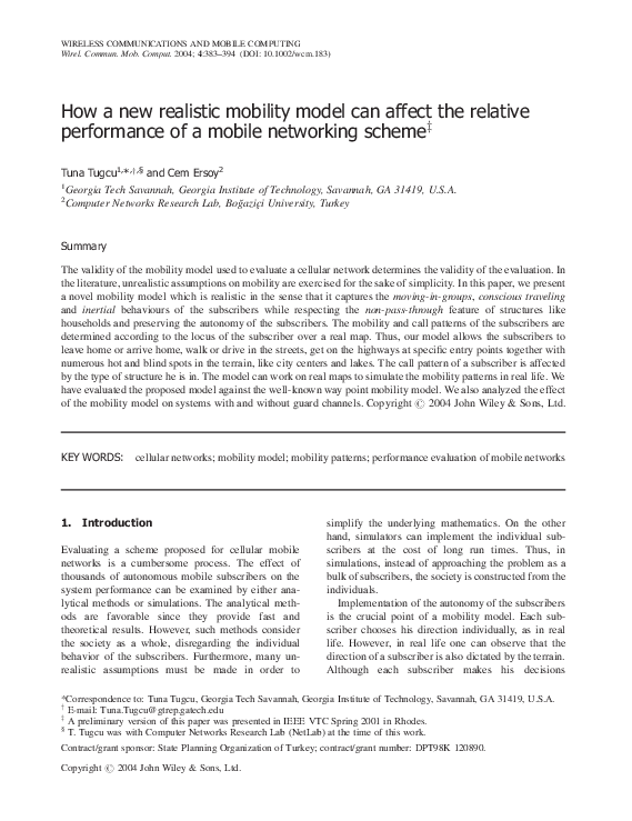 (PDF) How a new realistic mobility model can affect the relative ...