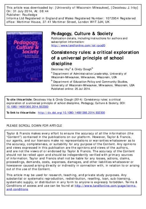 (PDF) Consistency Rules: A critical exploration of a universal ...