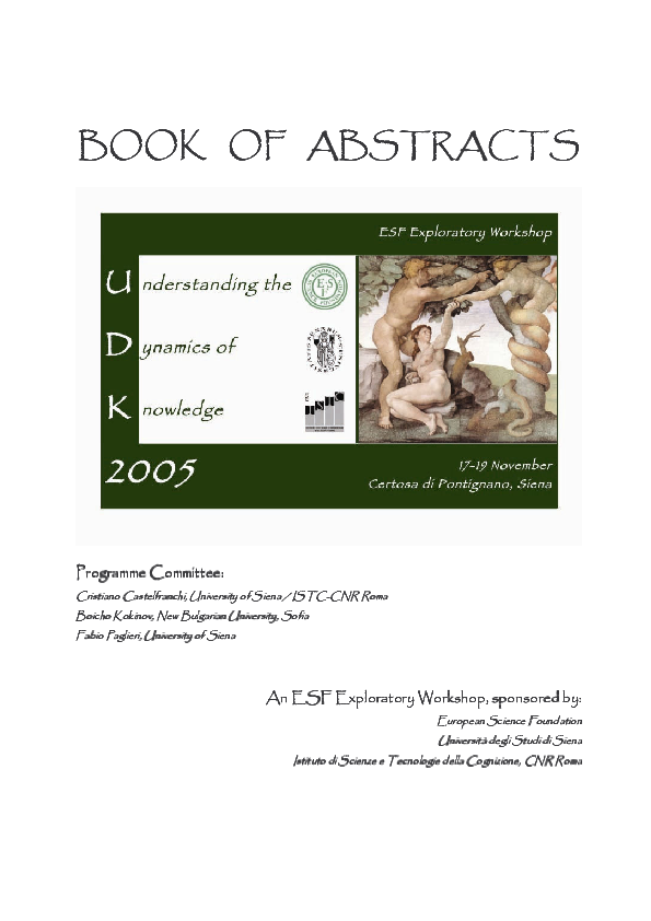 (PDF) Data, Beliefs, and Acceptances: Ontology and Dynamics of Doxastic ...