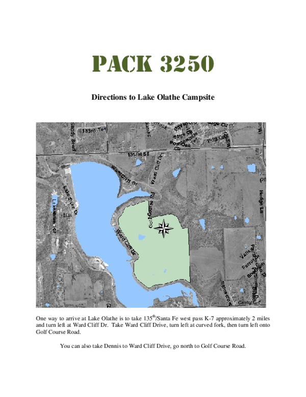 (PDF) Directions to Lake Olathe Campsitee William O'Leary Academia.edu