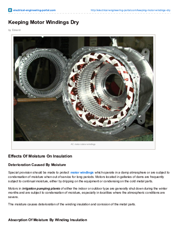 (PDF) Keeping Motor Windings Dry Clement Olaniyi Academia.edu