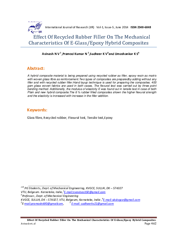 (PDF) Effect of Recycled Rubber Filler on the Mechanical