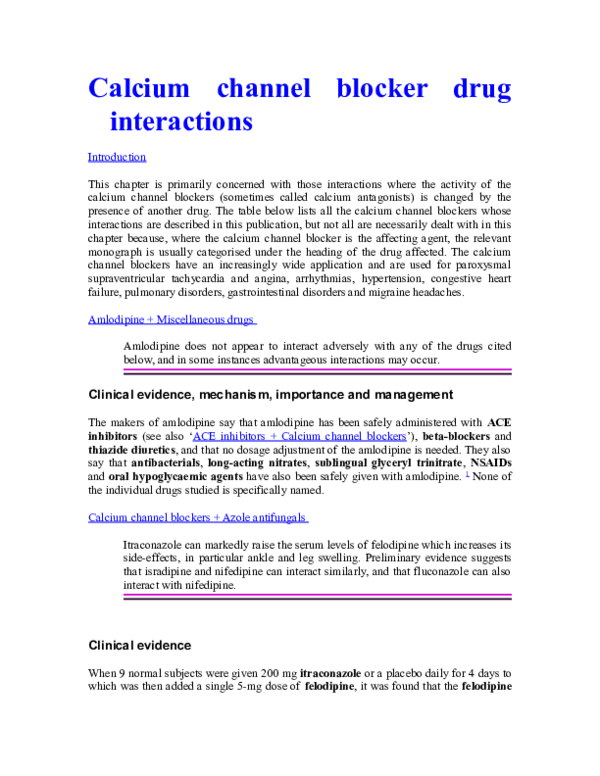 (DOC) Calcium channel blocker drug interactions Dibakar Das (Pial