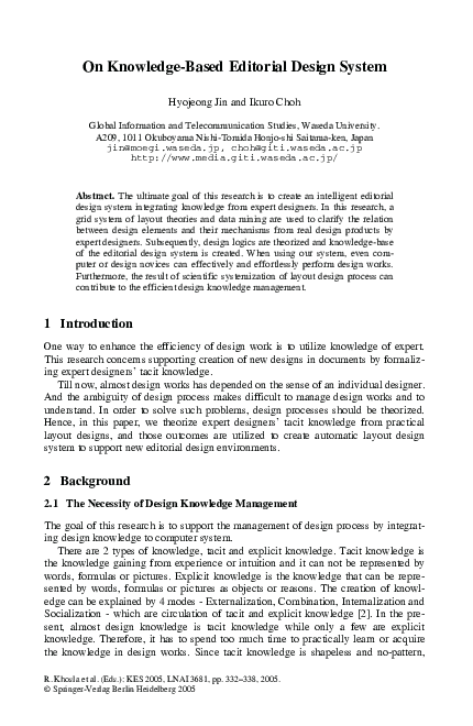 (PDF) On knowledge-based editorial design system