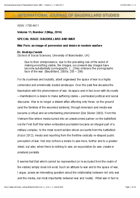 Thesis Statement Essay Example Pdf Is A Research Paper An Essay also Example Essay Thesis War Porn An Image Of Perversion And Desire In Modern Warfare Essay Writing Examples For High School